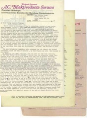 letters from Srila Prabhupada